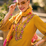 Israh Yellow Suit Set with Dupatta