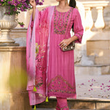 Mahira Pink Suit Set with Dupatta