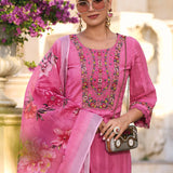 Mahira Pink Suit Set with Dupatta