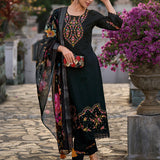 Alizeh Black Suit Set with Dupatta