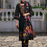 Alizeh Black Suit Set with Dupatta