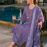 Zoya Purple Suit Set with Dupatta