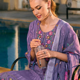 Zoya Purple Suit Set with Dupatta