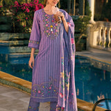 Zoya Purple Suit Set with Dupatta